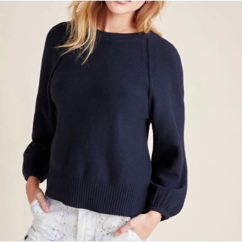 Anthropologie Emily Puff-Sleeved Sweater